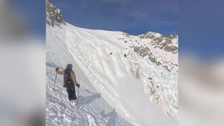 Lawine reißt Skifahrer in die Tiefe - Airbag rettet ihn