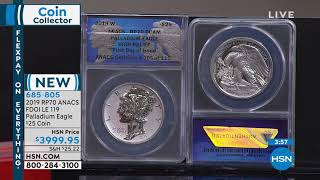 2019W RP70 DCAM ANACS FDOI LE 119 Palladium Eagle $25 Co...