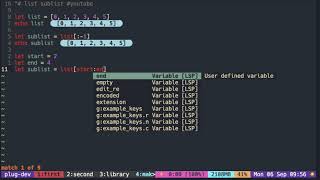 Vimscript Tutorial: List ( extracting sublist )