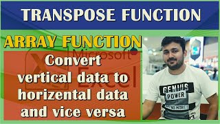 Excel Transpose Formula Columns To Rows and vice versa - Array Function
