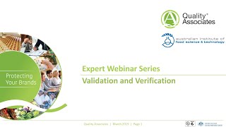 Validation and Verification Practices for the Food Industry