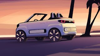 【Wuling hongguang MINIEV convertible car】五菱宏光敞篷版，双门双座，自动折叠软顶，双联大屏很高级！