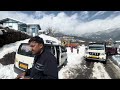 after snowfall in tawang vehicle 🚗struggle in snow roads conditions updates