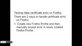 Selenium Webdriver - Testing HTTPS with selenium on Firefox