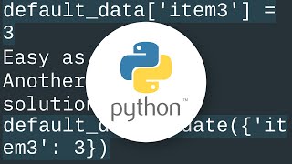 Add a new item to a dictionary in Python