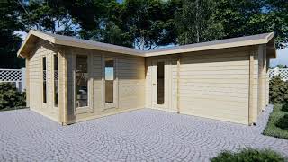 Großes Gartenhaus mit Sauna „Devon-3“ / 40 m2 / 70mm