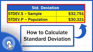 How to Calculate Standard Deviation in Excel (STDEV.S vs. STDEV.P)