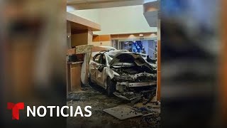 El impresionante video de un auto que se estrella en una sala de emergencias | Noticias Telemundo