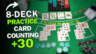 8 Deck Shoe Card Counting Practice - HIGH Count!