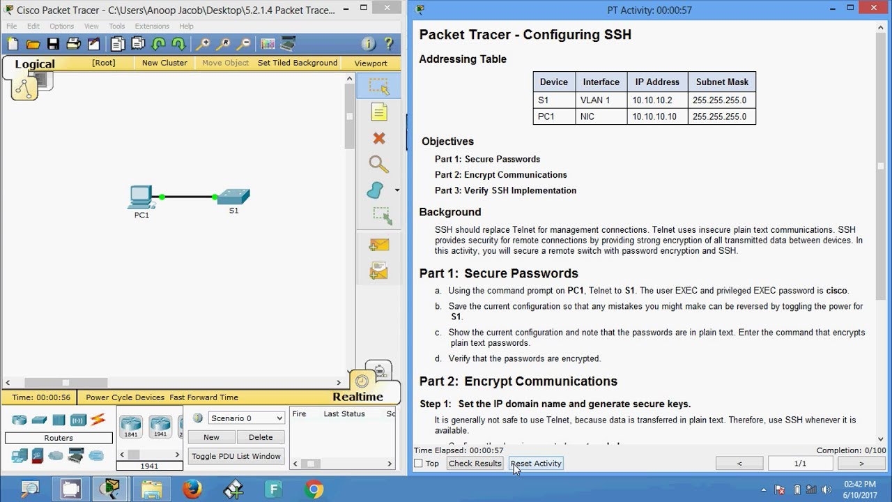 Ssh packet tracer. Настройка SSH Cisco Packet Tracer. Как подключить SSH Cisco Packet Tracer. 5.2.2.7Configure SSH.