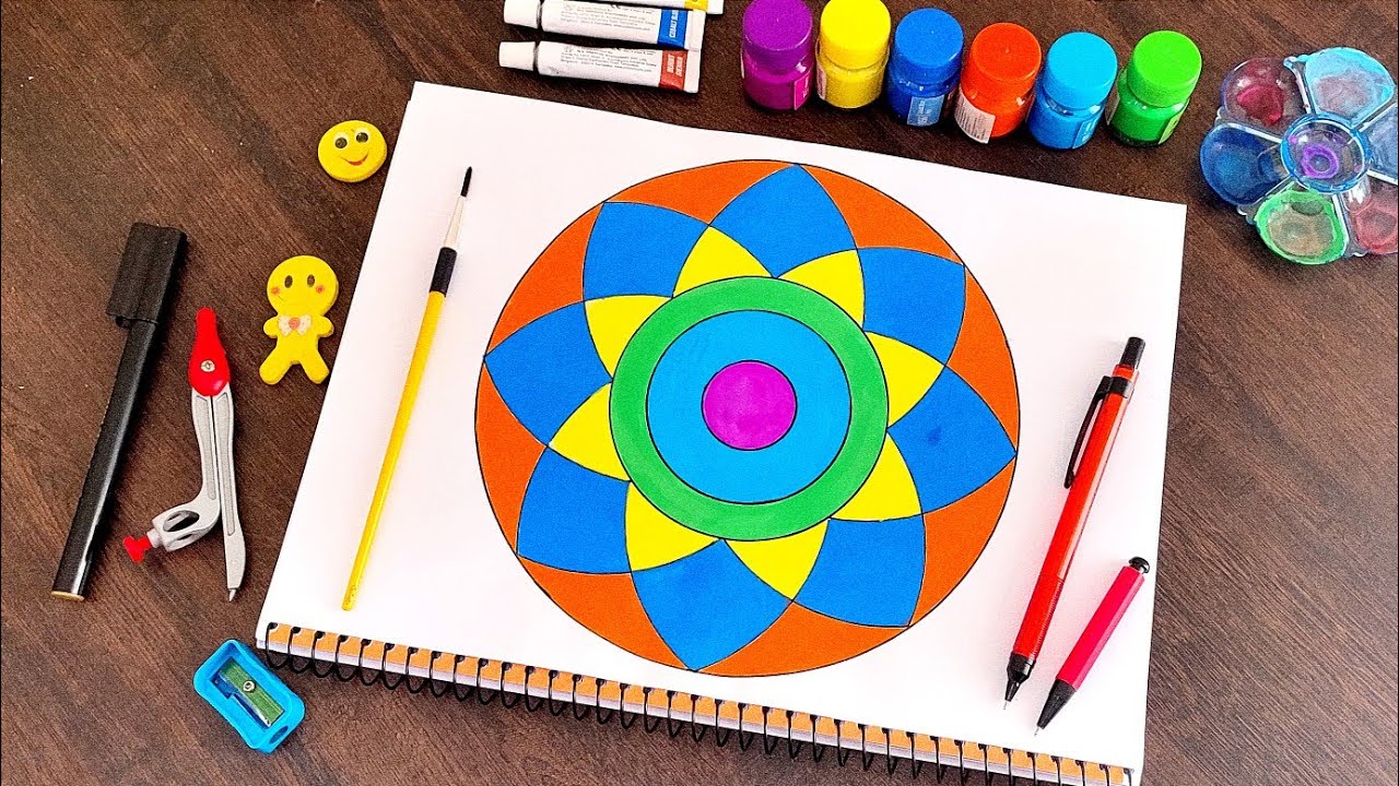 Circle Geometric Drawing Step By Step || Circular Geometric Patterns ...