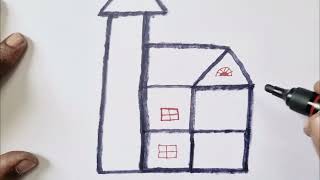 Draw a Sweet Home 🏡 Learn #art #easy #home