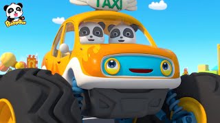 Baby Panda's Monster Truck Race | Monster Car Song | Nursery Rhymes | Kids Song | Baby Song |BabyBus
