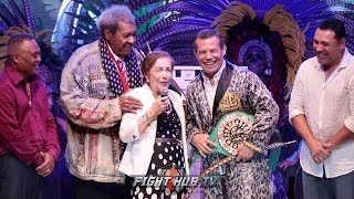 JULIO CESAR CHAVEZ REUNITED WITH OLD FOES AS MOM SURPRISES HIM W/WBC MAYAN BELT DURING CEREMONY