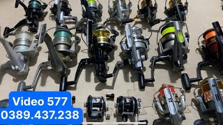 Máy câu Nhật bãi : Lô máy câu cá daiwa, shimano, korea , máy ngang mini ( Video  577 ) ngày 1/10