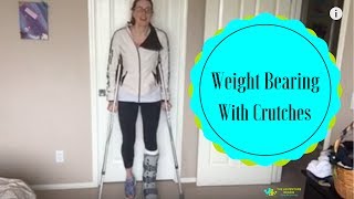 Stages of weight bearing with crutches after injury.