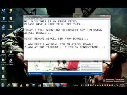 how to use any sim in aircel dongle. how to use any sim in aircel dongle.