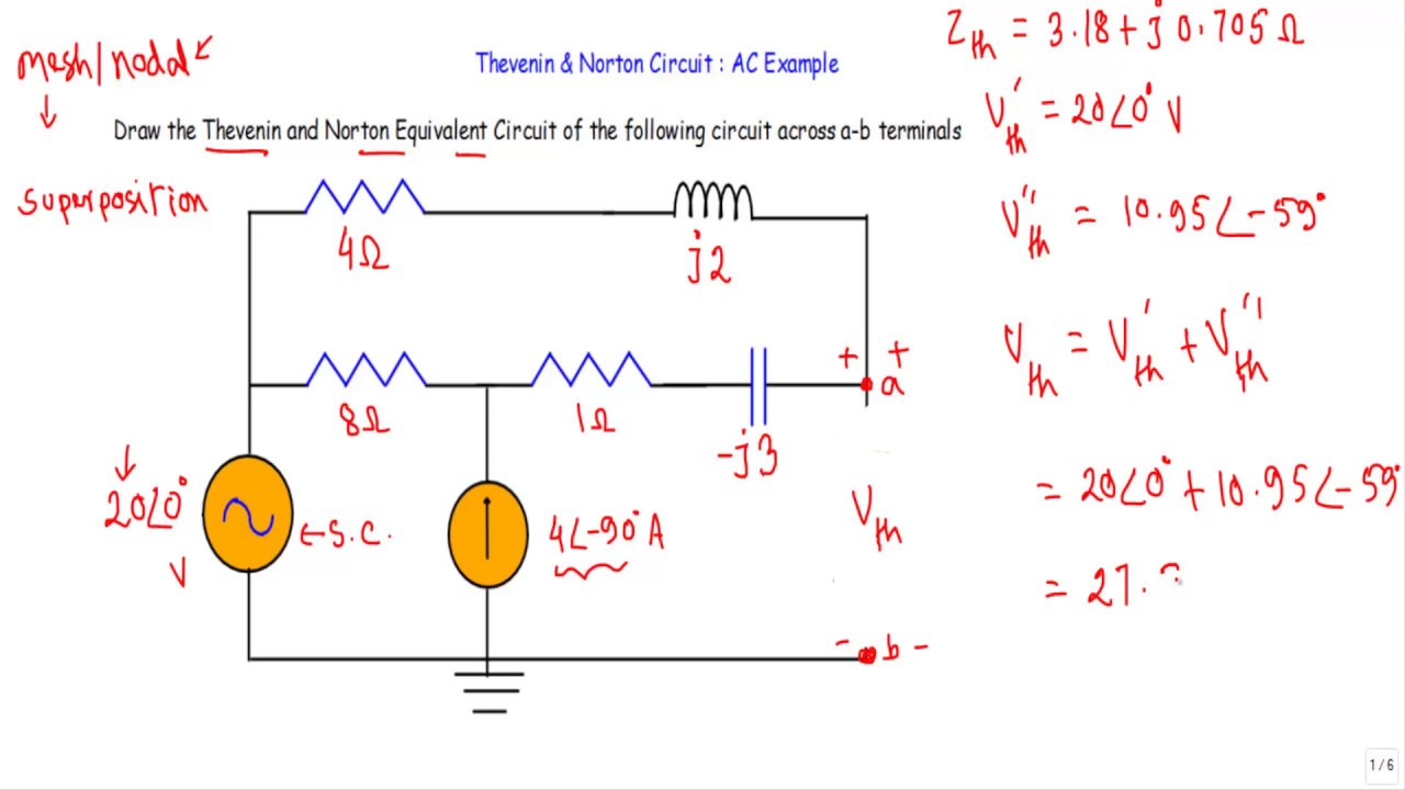 Thevenin Equivalent Ac Circuit Thevenin And Norton Circuit Ltax