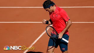 French Open 2021: Daniil Istomin vs. Roger Federer | First Round Highlights | NBC Sports