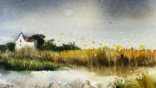 Atmospheric Step by Step Experimental Landscape Watercolour Tutorial
