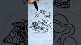 Pattachitra Artwork | Saraswati devi in the making | Commission work | UK | Veena Bollampally | IND