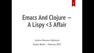 Emacs and Clojure, a Lispy Love Affair