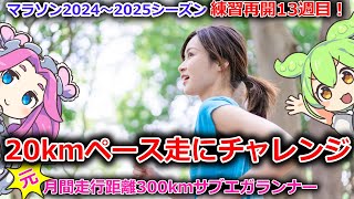 【マラソン2024-2025シーズン #85】元月間走行距離300kmのサブエガランナー 練習再開13週目！20kmペース走にチャレンジ【Marathon 2024-2025Season】