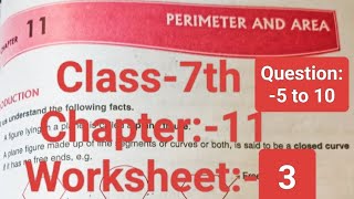 #SHREEJEE Class -7th Chapter -11 Question:-5 to 10 #maths #Dav School