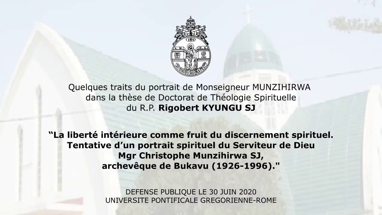 Mgr Christophe MUNZIHIRWA SJ : Une Présentation De Rigobert KYUNGU SJ ...