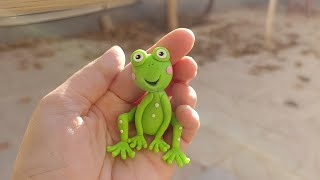 I made a cute Frog🐸 from polymer clay/step_by_step