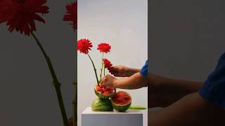 How to do flower arrangement with fruits, watermelon #diy #flowers #trending #decoration #wedding