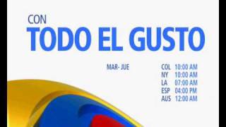 Programa de Televisión Con todo el gusto en TV Colombia. TV Cook show in TV Colombia