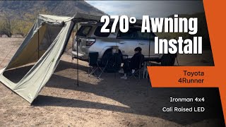 270° Awning Install | Toyota 4Runner | Ironman 4x4 | Cali Raised LED Crossbars