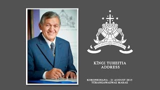 Kīngi Tuheitia delivers his address at Koroneihana 2015