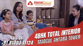 4bhk Interior Design for Ritu Tiwari's flat at MADGUL ANTARAA Tower C - Flat - 502 | GGM Homedecor