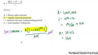 MAP4C-How to calculate regular payments or deposits using the annuity formula