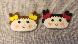 钩针编织：如何钩织可爱的小女孩发夹丨Crochet:How to crochet a lovely little girl's hairpin #crochet #diy #handmade