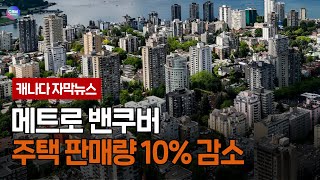 메트로 밴쿠버 주택 판매량 10% 감소 (브리티시 컬럼비아 주)