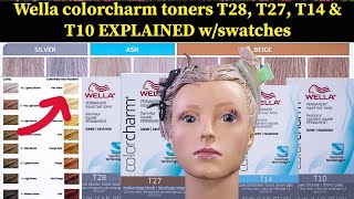 Wella colorcharm toners T28, T27, T14 \u0026 T10 EXPLAINED with swatches