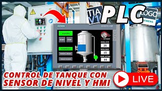 LLENADO Y VACIADO DE TANQUE (SENSOR DE NIVEL DE 4 A 20 mA + PLC S7-1200 + HMI SIEMENS KTP900)