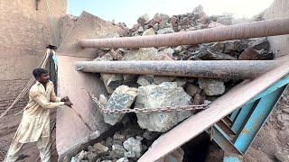 Massive Hopper Jam Cleared By Hammer | Giant Rocks Crushing Machine Extreme Action #stonecrusher