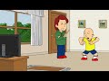 caillou locks his dad out of the house grounded