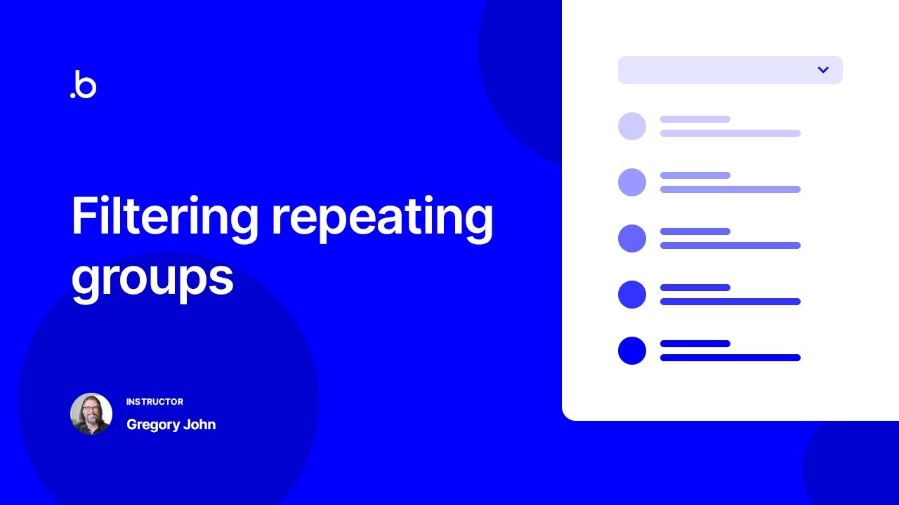Filtering Repeating Groups Bubble Io Tutorial Youtube