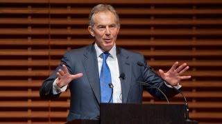 At Stanford, Tony Blair Talks About Efforts in Africa