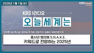 [오늘세계는] 을사년 뱀의해 S.N.A.K.E. 키워드로 전망하는 2025년 - 전주현 외신캐스터, 오애리 국제전문기자, 정의길 한겨레 선임기자ㅣKBS 250101 방송