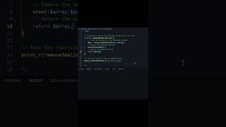 Removing the Smallest Element from an Array #coding #programming #basiccoding #php #tutorial