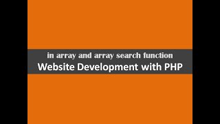 in array and array search function website development with php