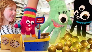 MONSTER HANDS FAMiLY!!  Adley’s surprise Birthday Party! Tiny Town Neighborhood & new Shopping Store