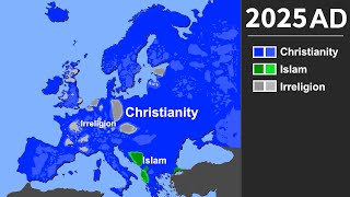 The Historical Spread of Religion and Rise of Irreligion in Europe [Mapped] 1500-2025