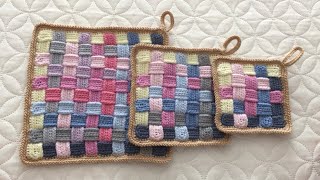 How to tie a Potholder Wicker crochet | Master class | Amigurumi Ring